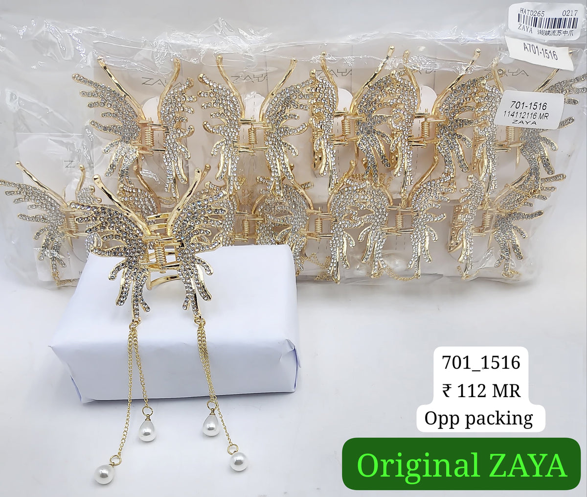 701-1516 ZAYA/SEOUL STYEL CLUTCHER| 12-PCS OPP PACKING| (112/- RS PER PCS)