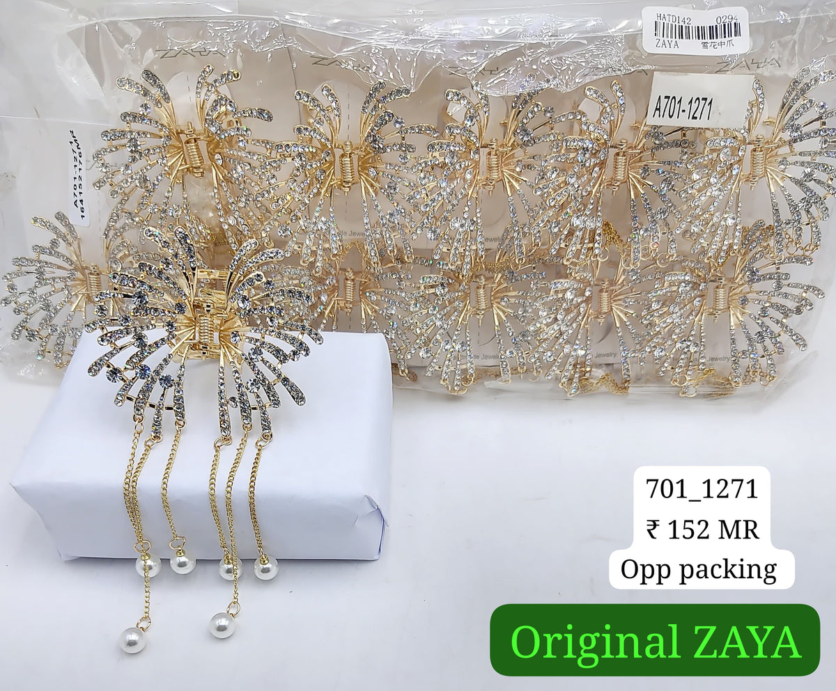 701-1271 ZAYA/SEOUL STYEL CLUTCHER| 12-PCS OPP PACKING| (152/- RS PER PCS)