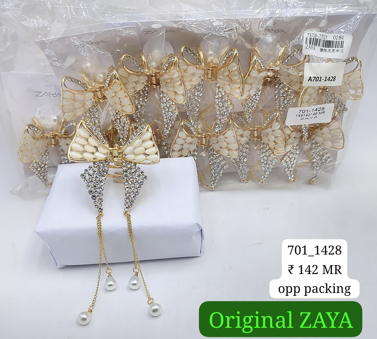 701-1428 ZAYA/SEOUL STYEL CLUTCHER| 12-PCS OPP PACKING| (142/- RS PER PCS)