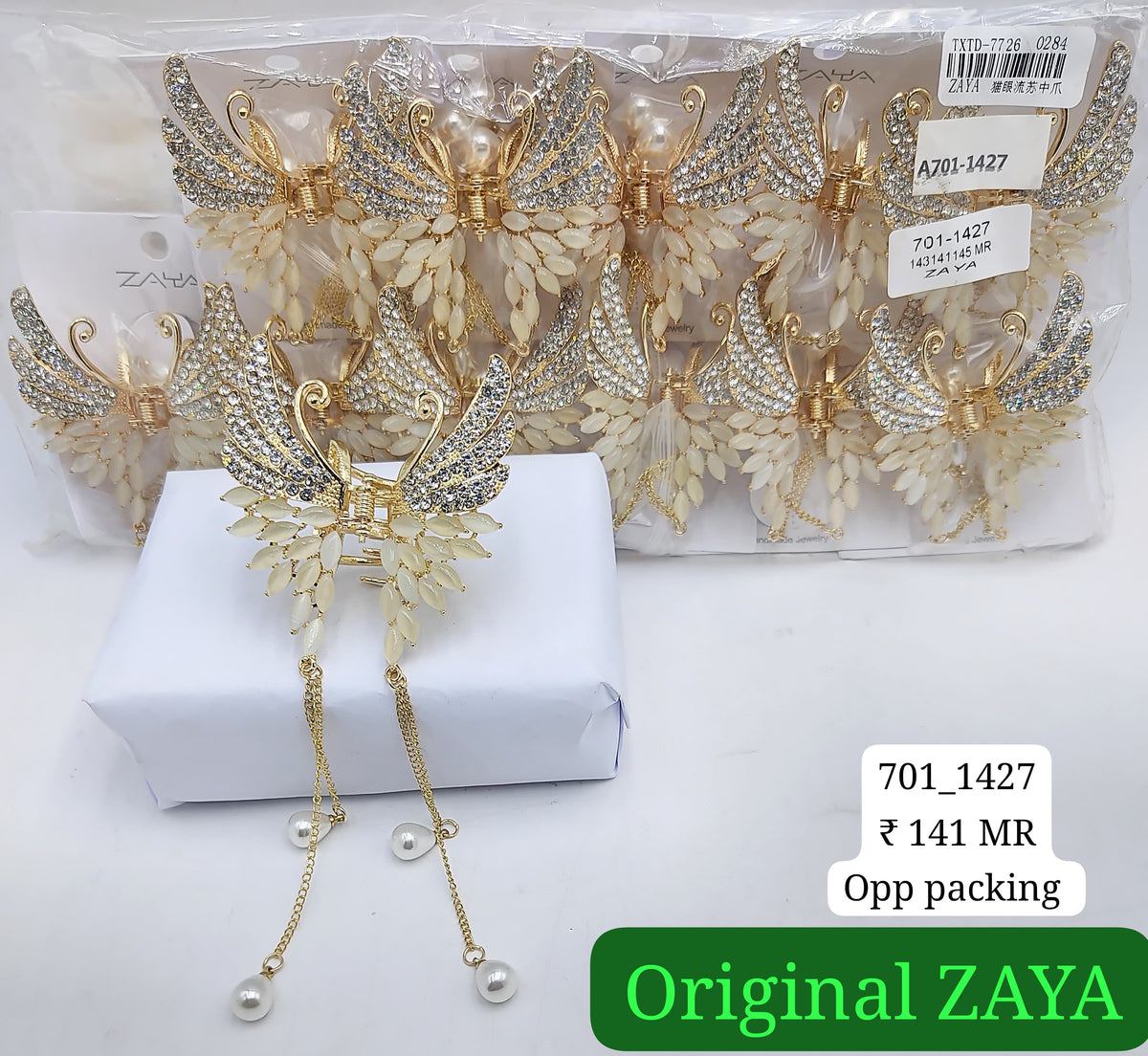 701-1427 ZAYA/SEOUL STYEL CLUTCHER| 12-PCS OPP PACKING| (141/- RS PER PCS)