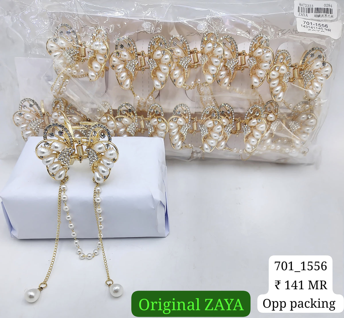 701-1556 ZAYA/SEOUL STYEL CLUTCHER| 12-PCS OPP PACKING| (141/- RS PER PCS)