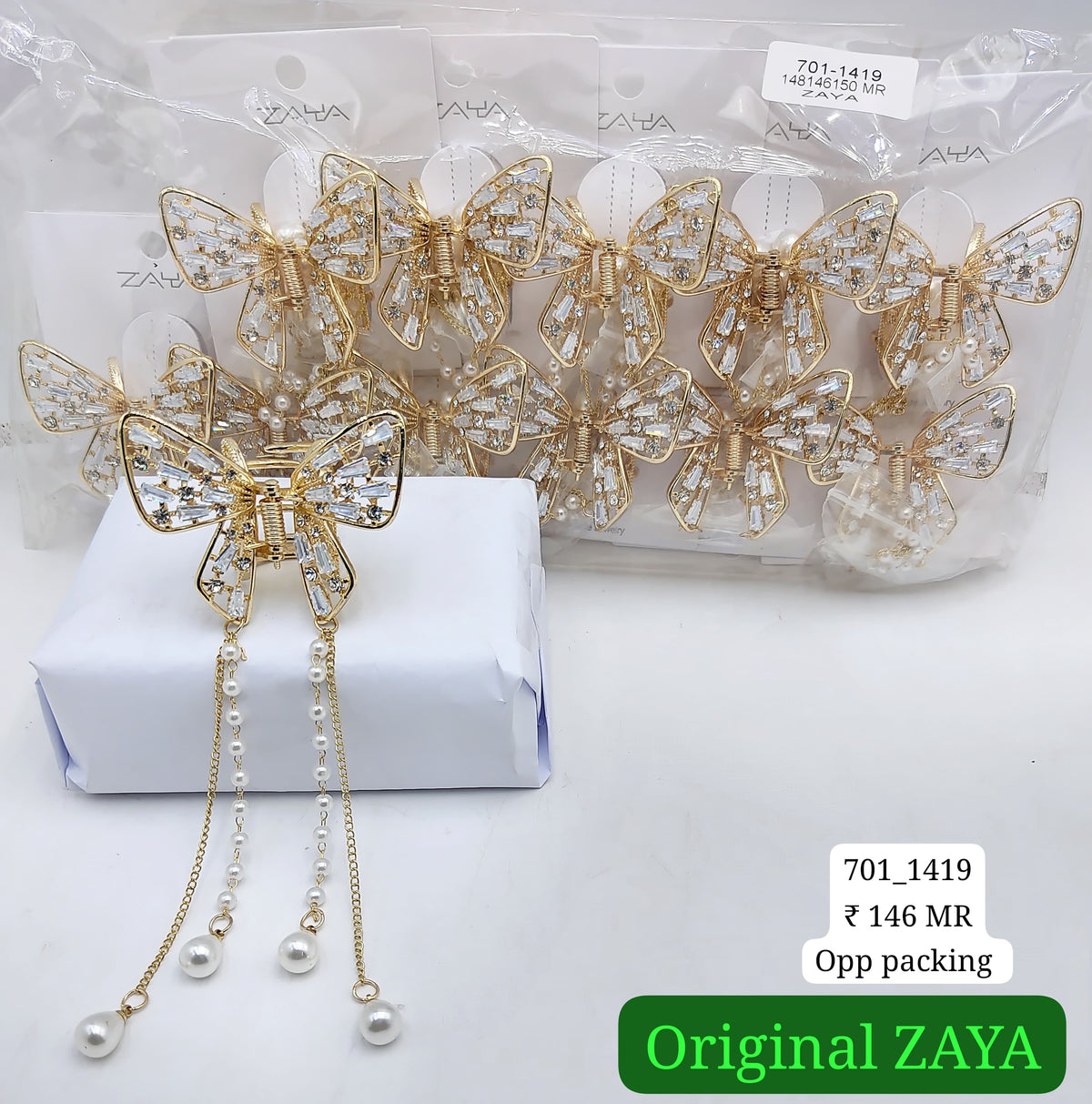 701-1419 ZAYA/SEOUL STYEL CLUTCHER| 12-PCS OPP PACKING| (146/- RS PER PCS)