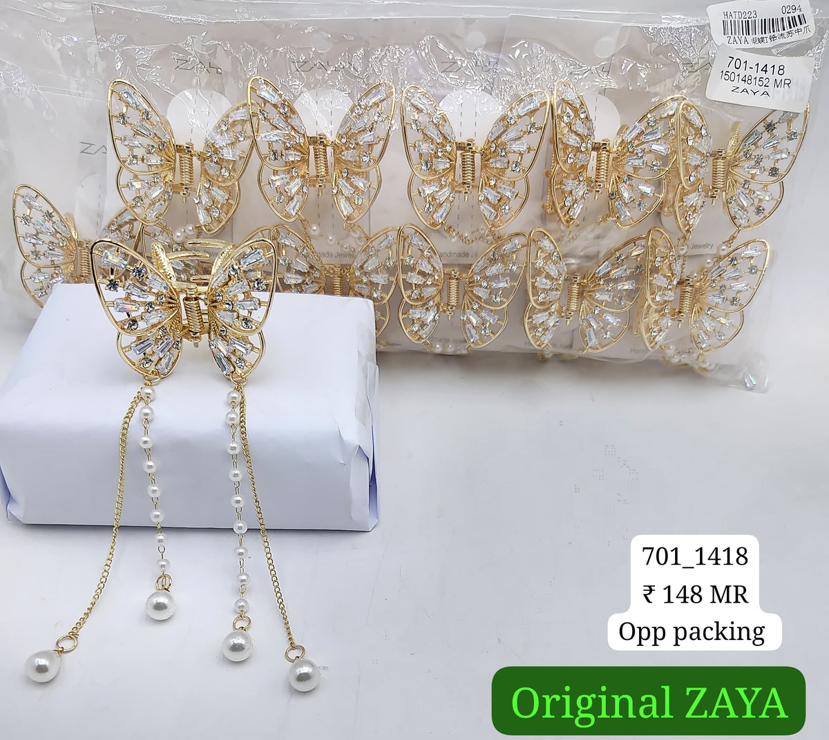 701-1418 ZAYA/SEOUL STYEL CLUTCHER| 12-PCS OPP PACKING| (148/- RS PER PCS)