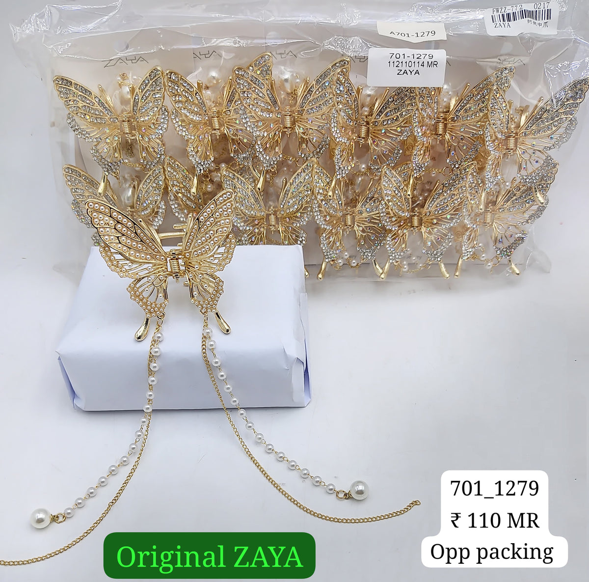 701-1279 ZAYA/SEOUL STYEL CLUTCHER| 12-PCS OPP PACKING| (110/- RS PER PCS)