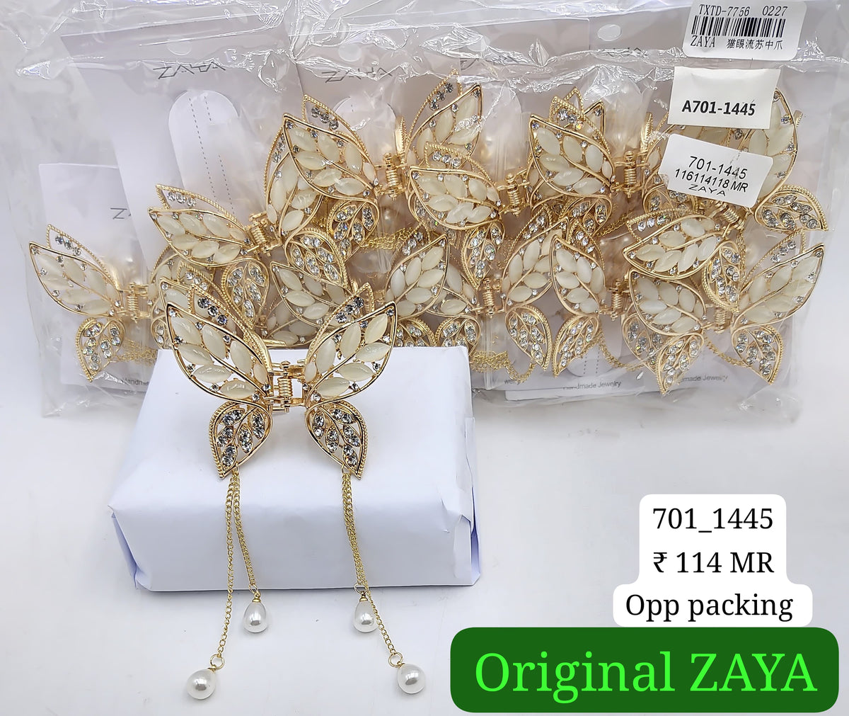 701-1445 ZAYA/SEOUL STYEL CLUTCHER| 12-PCS OPP PACKING| (114/- RS PER PCS)