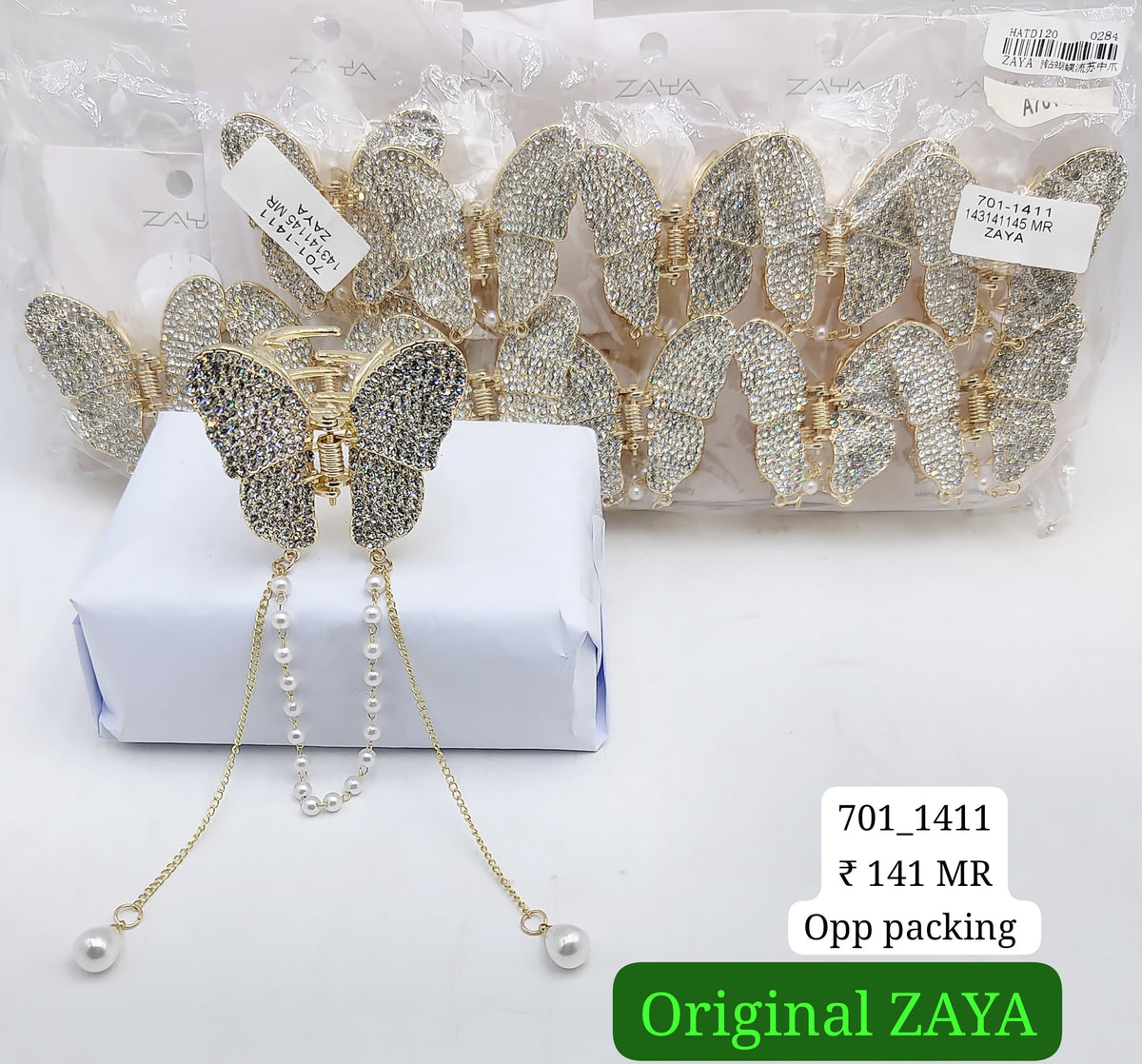 701-1411 ZAYA/SEOUL STYEL CLUTCHER| 12-PCS OPP PACKING| (141/- RS PER PCS)