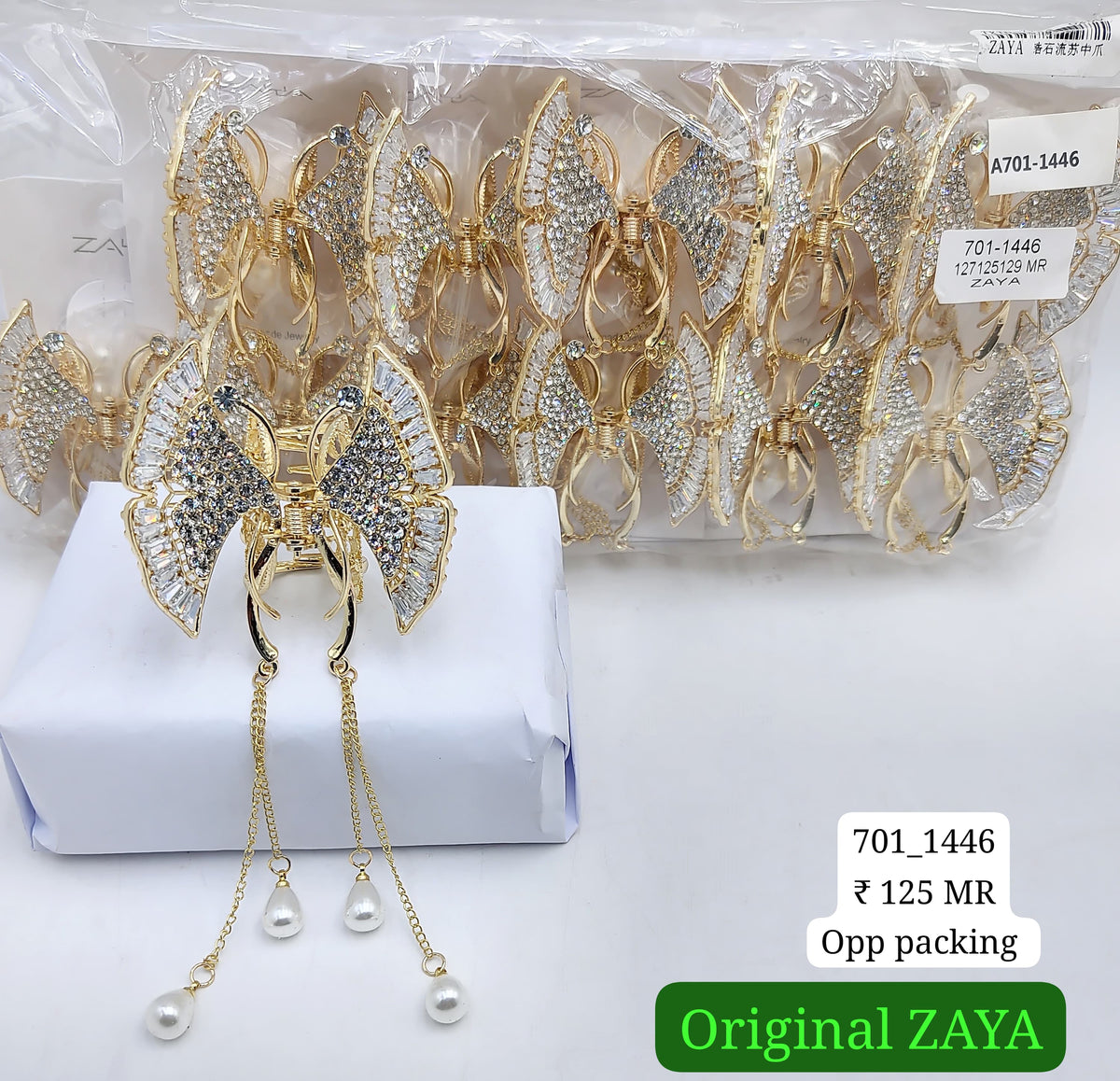 701-1446 ZAYA/SEOUL STYEL CLUTCHER| 12-PCS OPP PACKING| (125/- RS PER PCS)