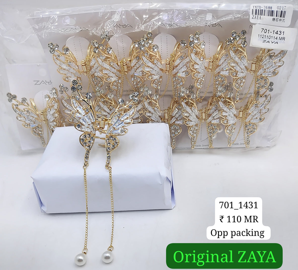 701-1431 ZAYA/SEOUL STYEL CLUTCHER| 12-PCS OPP PACKING| (110/- RS PER PCS)