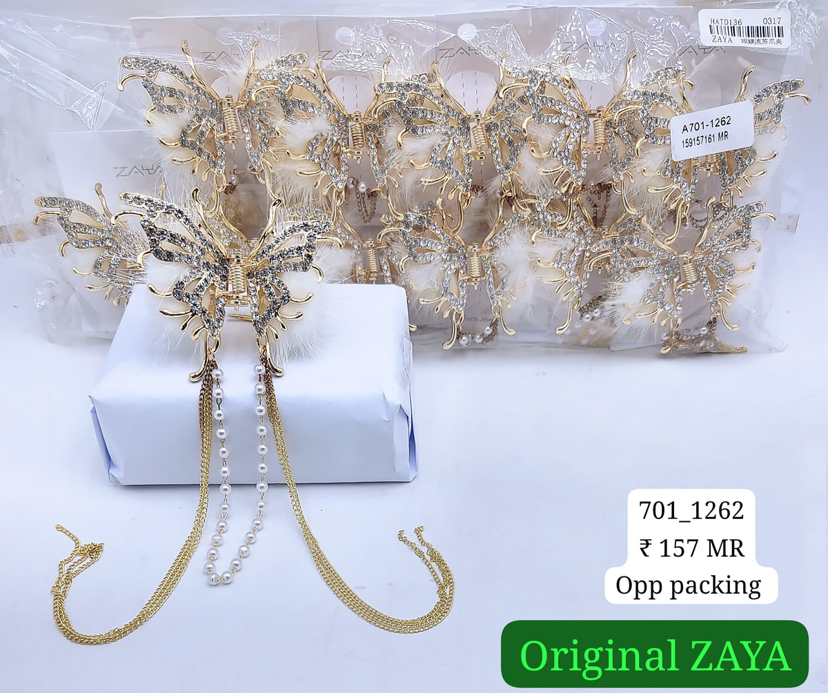 701-1262 ZAYA/SEOUL STYEL CLUTCHER| 12-PCS OPP PACKING| (157/- RS PER PCS)