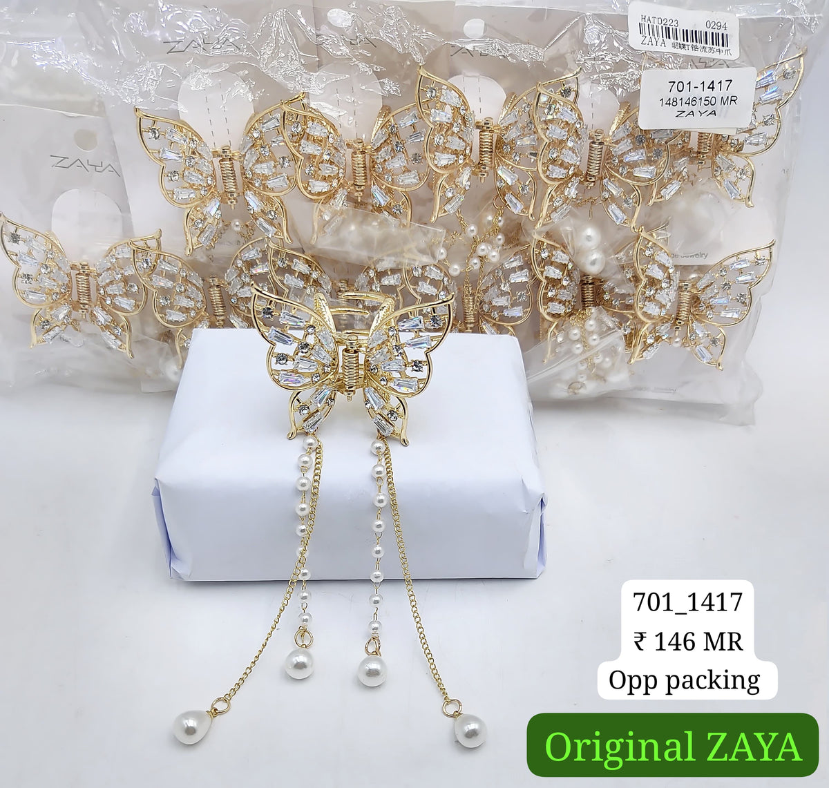 701-1417 ZAYA/SEOUL STYEL CLUTCHER| 12-PCS OPP PACKING| (146/- RS PER PCS)