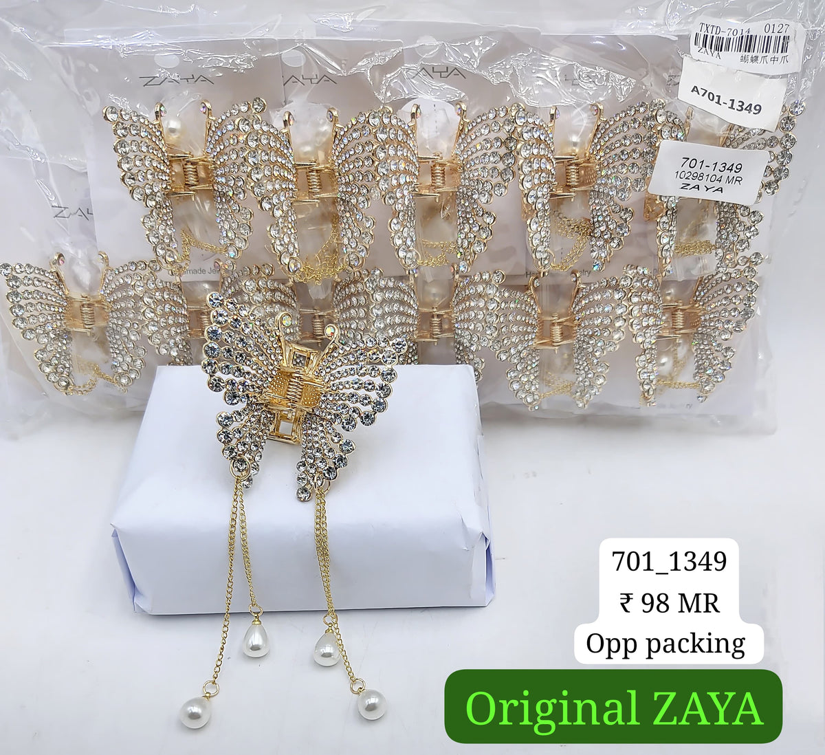 701-1349 ZAYA/SEOUL STYEL CLUTCHER| 12-PCS OPP PACKING| (98/- RS PER PCS)