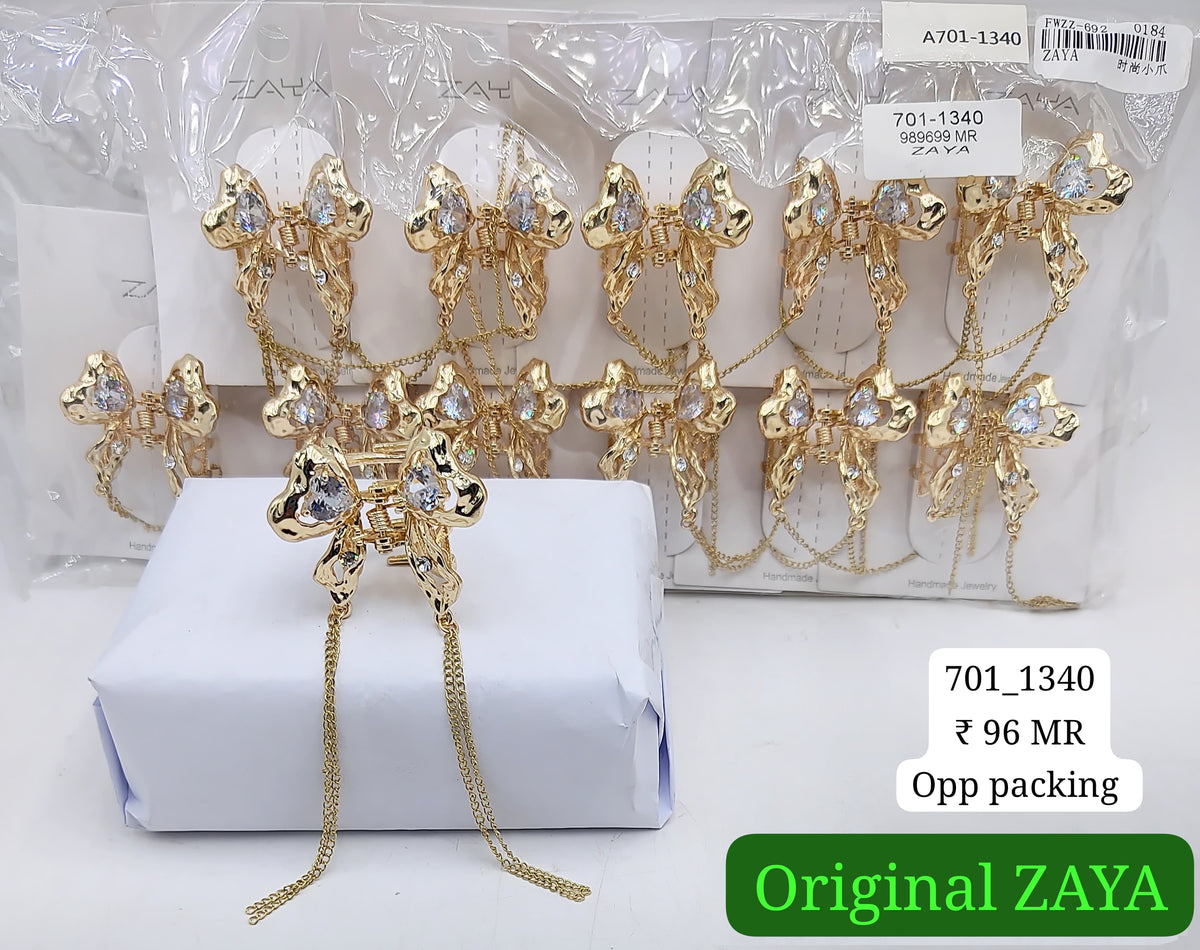 701-1340 ZAYA/SEOUL STYEL CLUTCHER| 12-PCS OPP PACKING| (96/- RS PER PCS)