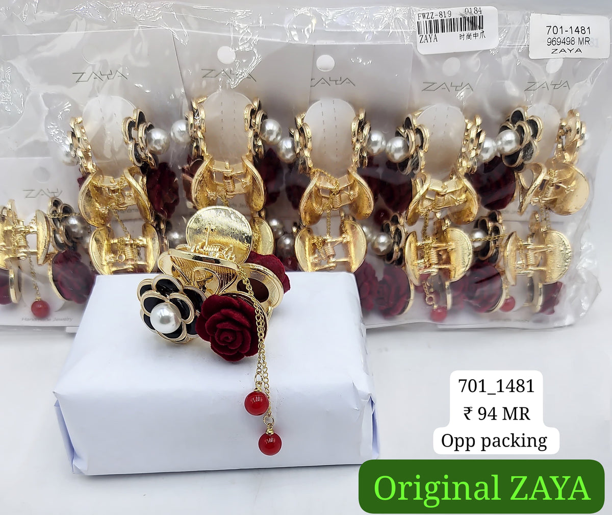 701-1481 ZAYA/SEOUL STYEL CLUTCHER| 12-PCS OPP PACKING| (94/- RS PER PCS)