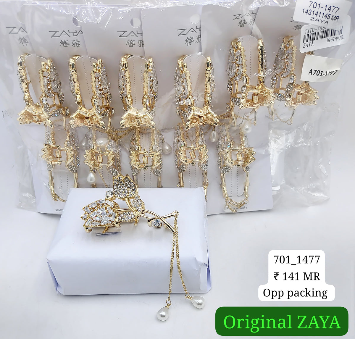 701-1477 ZAYA/SEOUL STYEL CLUTCHER| 12-PCS OPP PACKING| (141/- RS PER PCS)