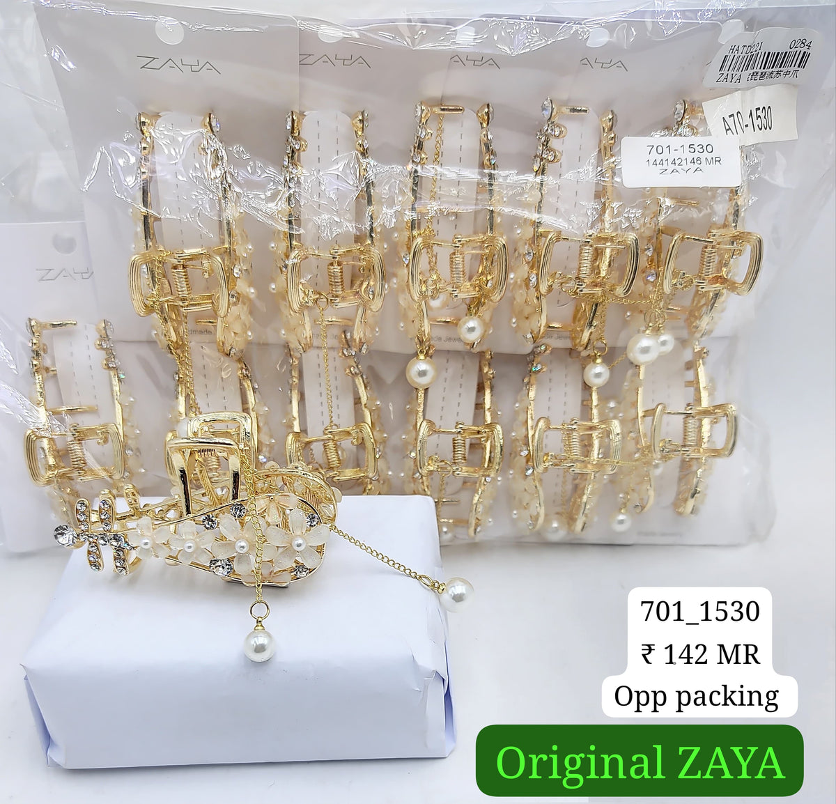 701-1530 ZAYA/SEOUL STYEL CLUTCHER| 12-PCS OPP PACKING| (142/- RS PER PCS)