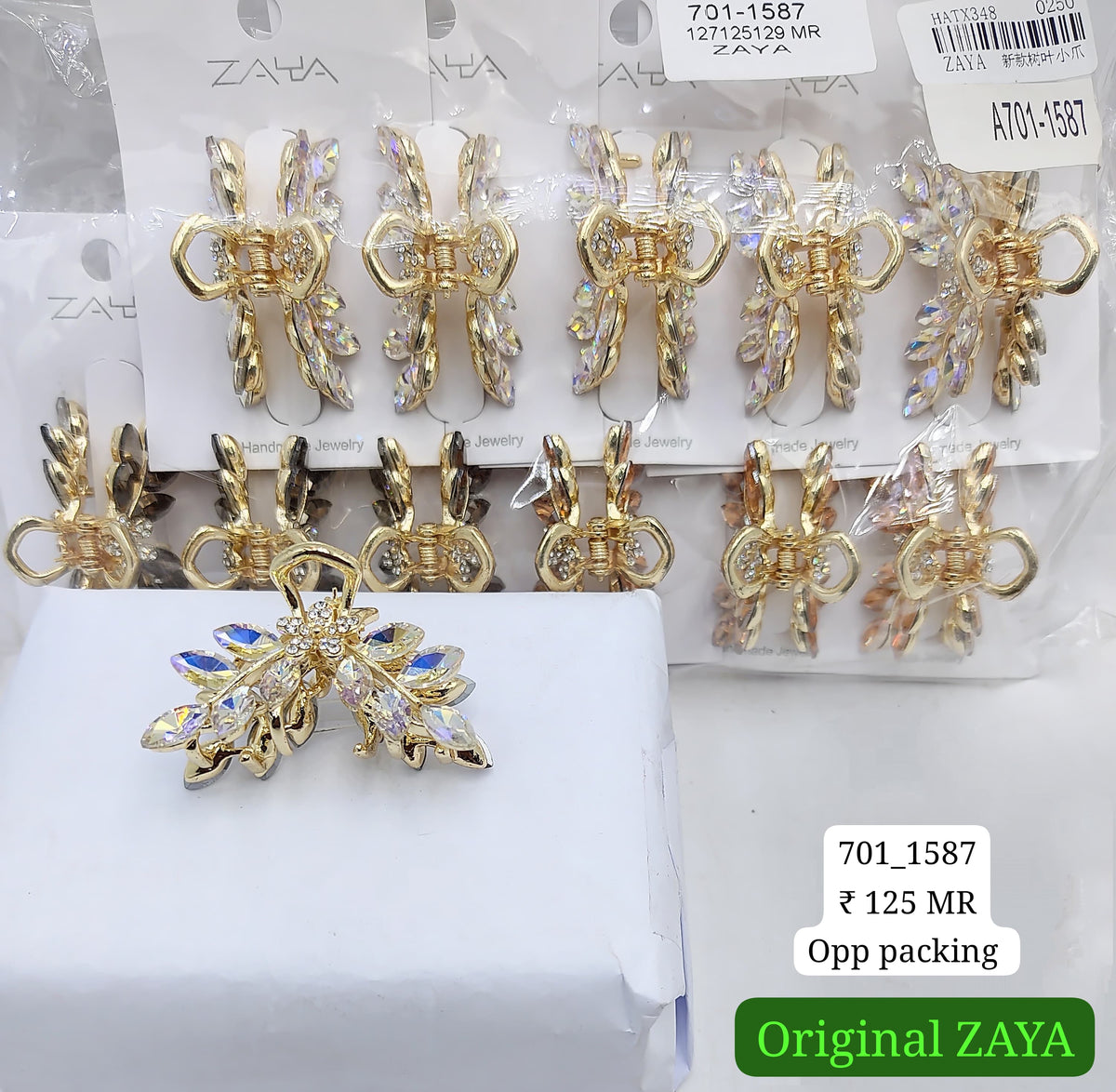 701-1587 ZAYA/SEOUL STYEL CLUTCHER| 12-PCS OPP PACKING| (125/- RS PER PCS)