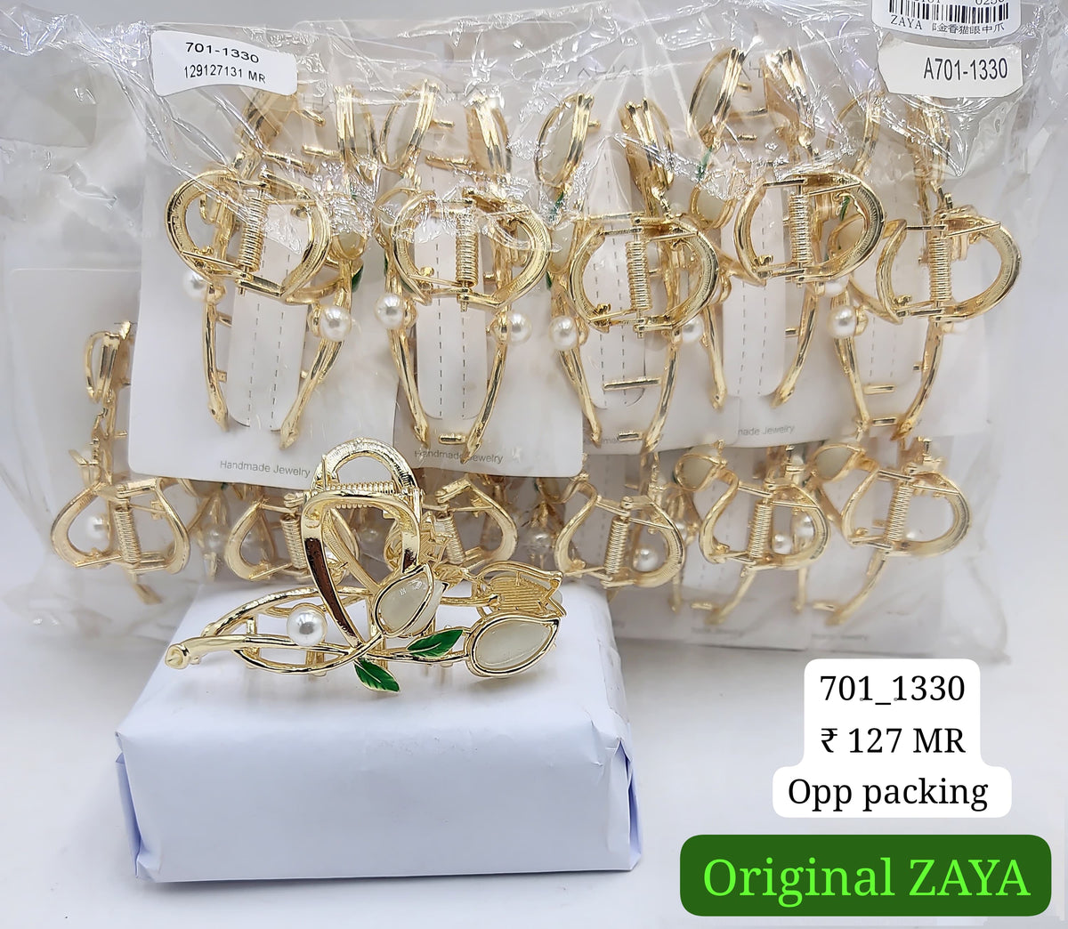 701-1330 ZAYA/SEOUL STYEL CLUTCHER| 12-PCS OPP PACKING| (127/- RS PER PCS)