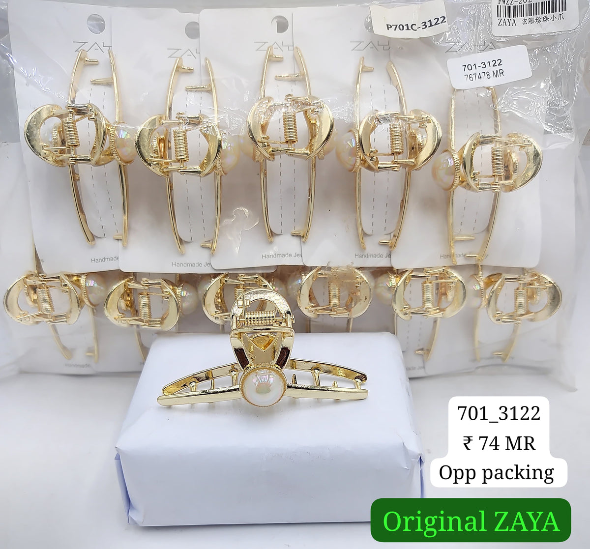 701-3122 ZAYA/SEOUL STYEL CLUTCHER| 12-PCS OPP PACKING| (74/- RS PER PCS)