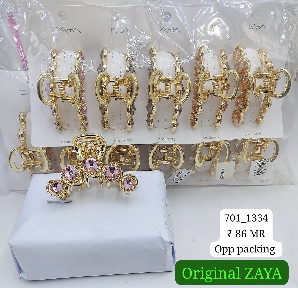 701-1334 ZAYA/SEOUL STYEL CLUTCHER| 12-PCS OPP PACKING| (86/- RS PER PCS)