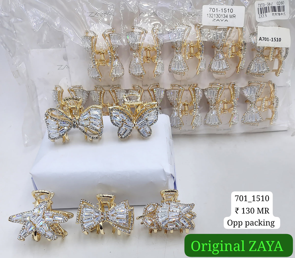 701-1510 ZAYA/SEOUL STYEL CLUTCHER| 12-PCS OPP PACKING| (130/- RS PER PCS)