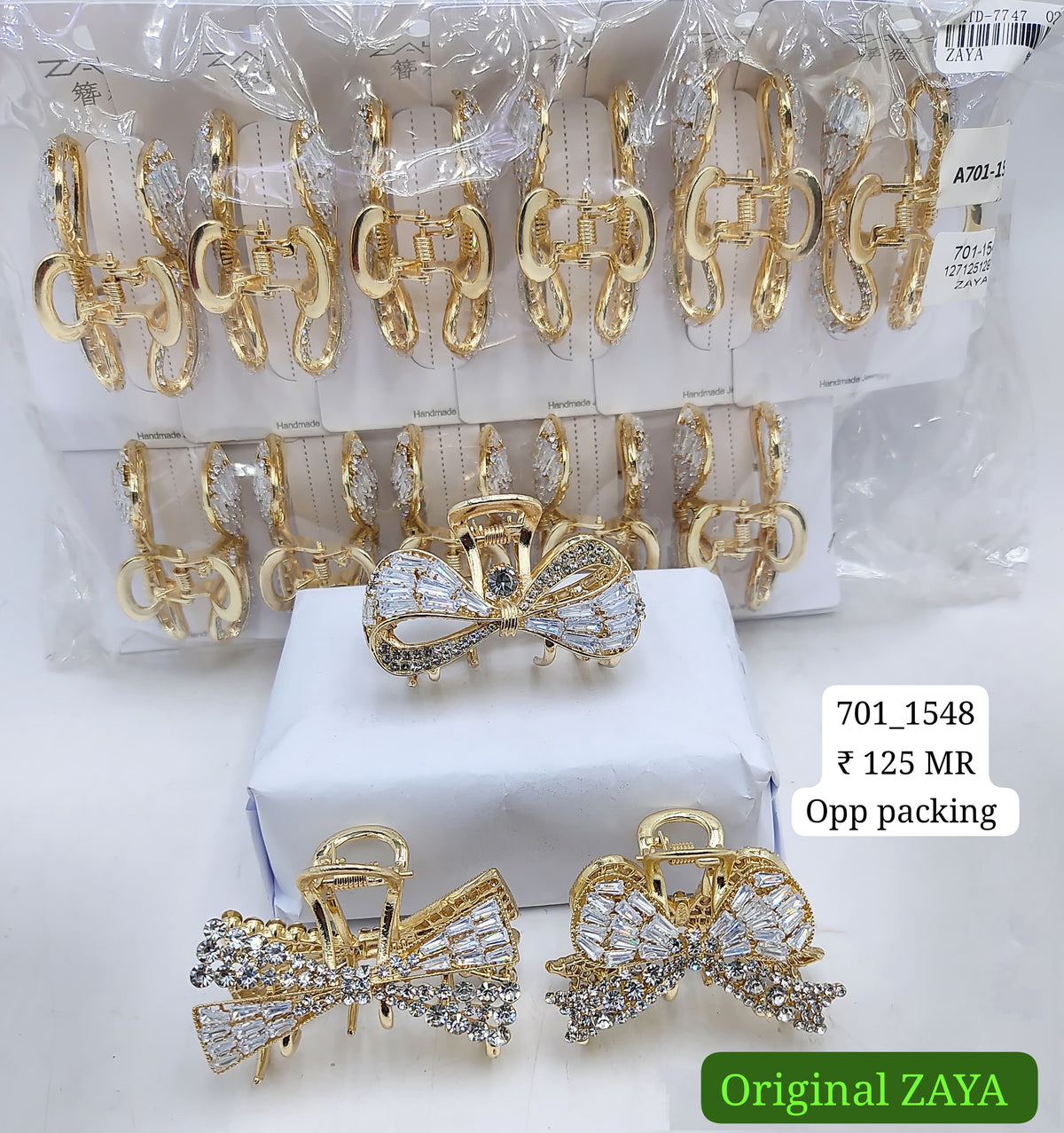 701-1548 ZAYA/SEOUL STYEL CLUTCHER| 12-PCS OPP PACKING| (125/- RS PER PCS)