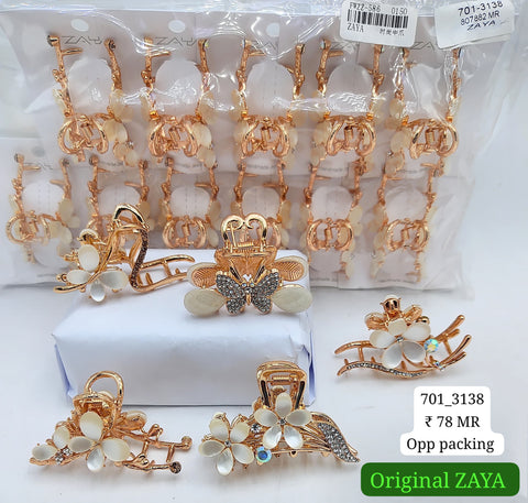 701-3138 ZAYA/SEOUL STYEL CLUTCHER| 12-PCS OPP PACKING| (78/- RS PER PCS)