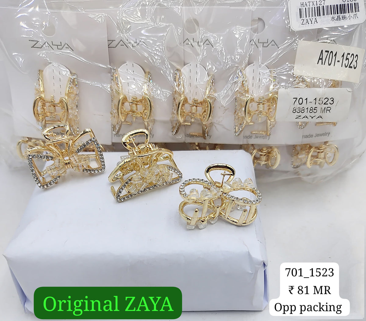 701-1523 ZAYA/SEOUL STYEL CLUTCHER| 12-PCS OPP PACKING| (81/- RS PER PCS)