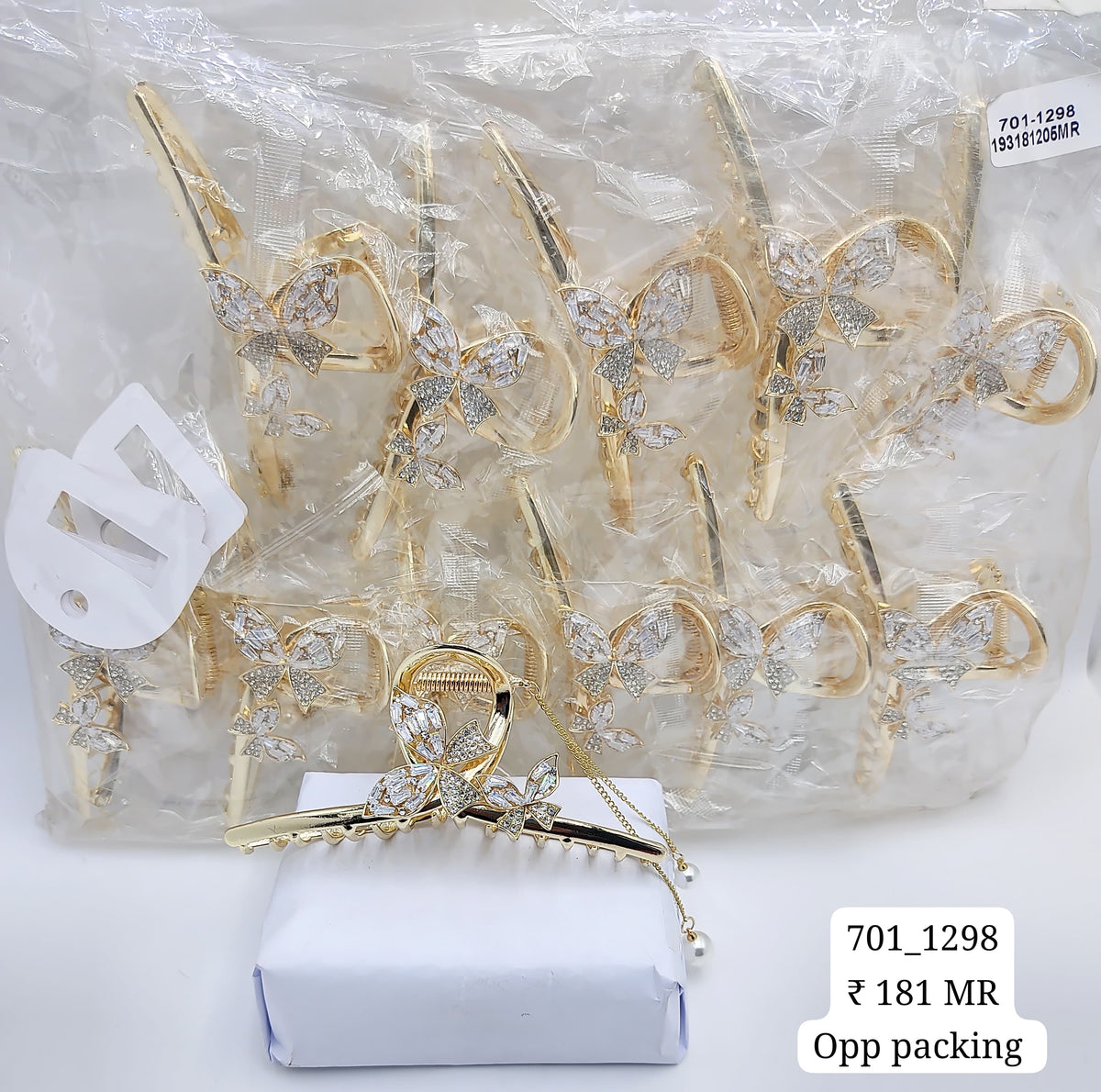 701-1298 ZAYA/SEOUL STYEL CLUTCHER| 12-PCS OPP PACKING| (181/- RS PER PCS)