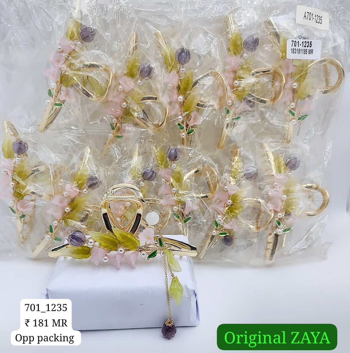 701-1235 ZAYA/SEOUL STYEL CLUTCHER| 12-PCS OPP PACKING| (181/- RS PER PCS)