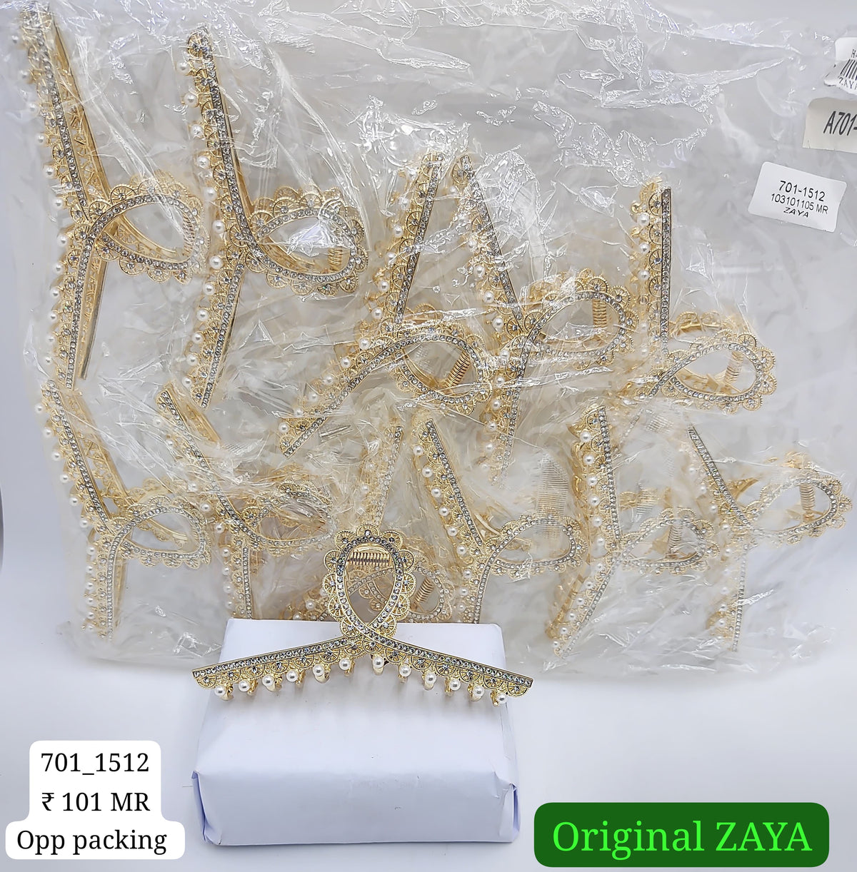 701-1512 ZAYA/SEOUL STYEL CLUTCHER| 12-PCS OPP PACKING| (101/- RS PER PCS)