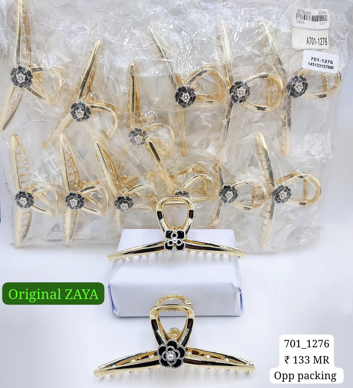 701-1276 ZAYA/SEOUL STYEL CLUTCHER| 12-PCS OPP PACKING| (133/- RS PER PCS)