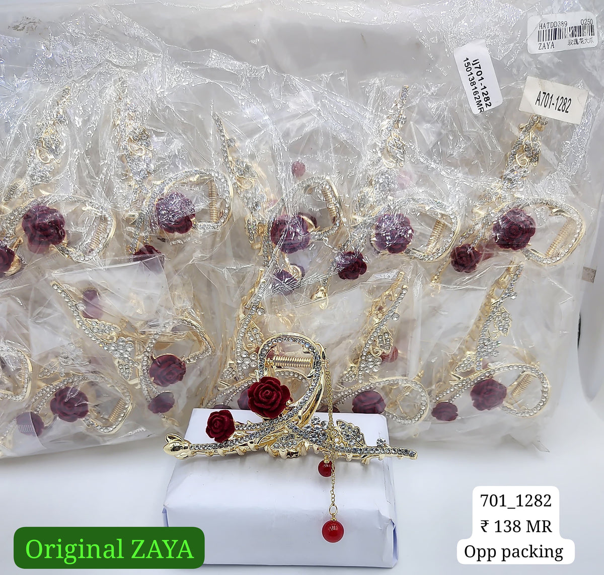 701-1282 ZAYA/SEOUL STYEL CLUTCHER| 12-PCS OPP PACKING| (138/- RS PER PCS)