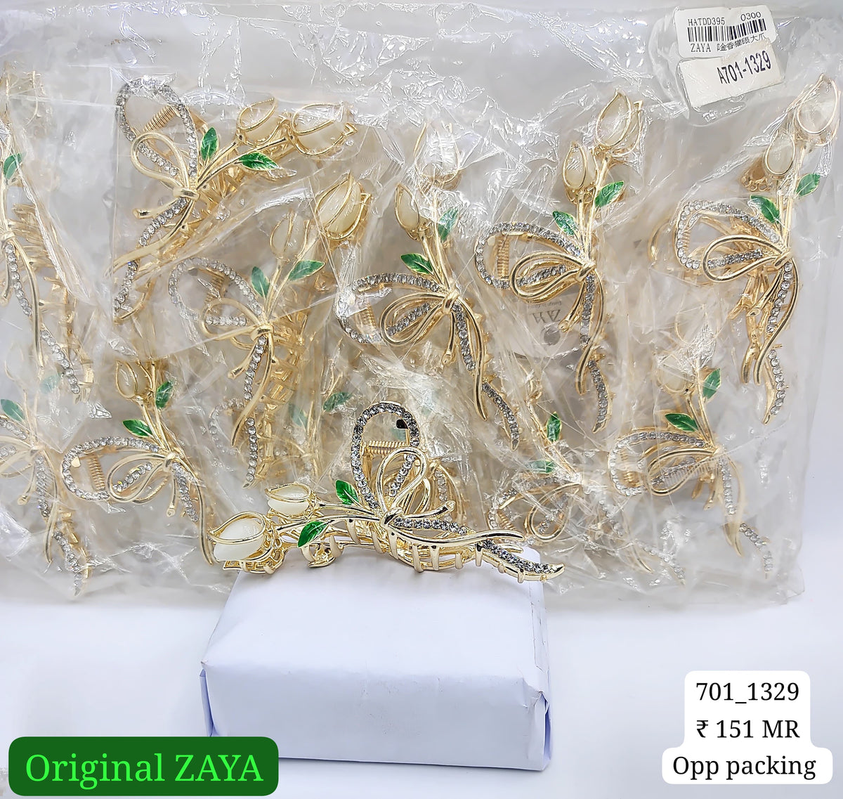 701-1329 ZAYA/SEOUL STYEL CLUTCHER| 12-PCS OPP PACKING| (151/- RS PER PCS)