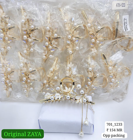 701-1233 ZAYA/SEOUL STYEL CLUTCHER| 12-PCS OPP PACKING| (154/- RS PER PCS)