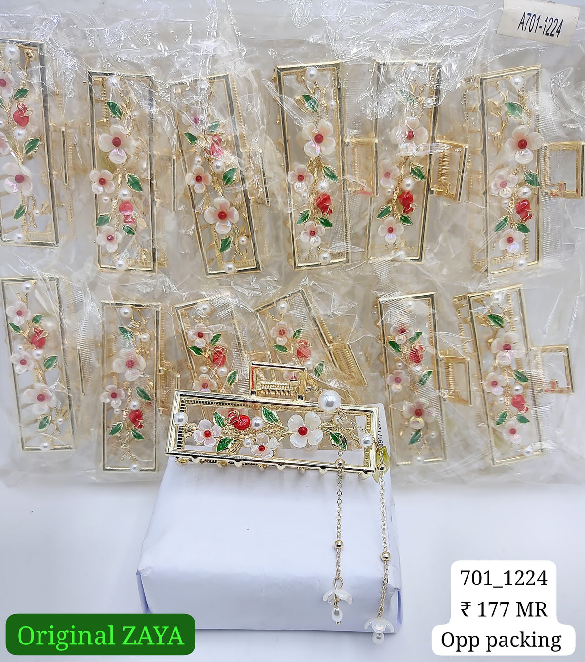 701-1224 ZAYA/SEOUL STYEL CLUTCHER| 12-PCS OPP PACKING| (177/- RS PER PCS)