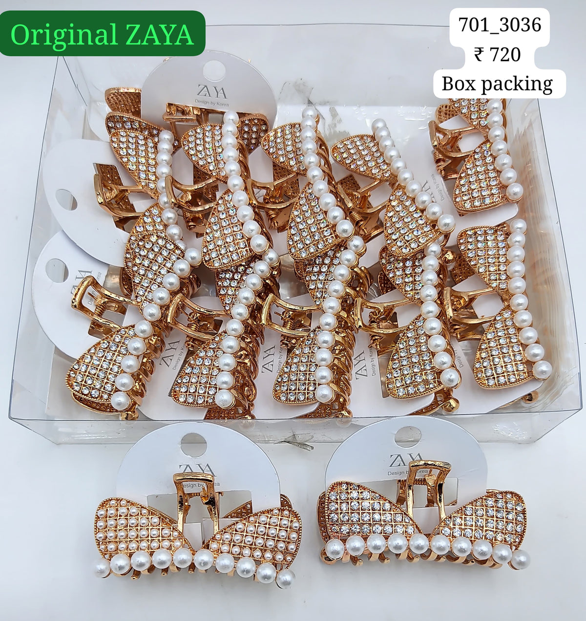 701-3036 ZAYA/SEOUL STYEL CLUTCHER| 12-PCS BOX PACKING| (60/- RS PER PCS)