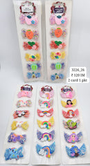 3226-26 KIDS HAIR CLIPS | 2-CARD IN ONE PACKET | DESIGN VARIANTS | (60/-RS PER CARD)