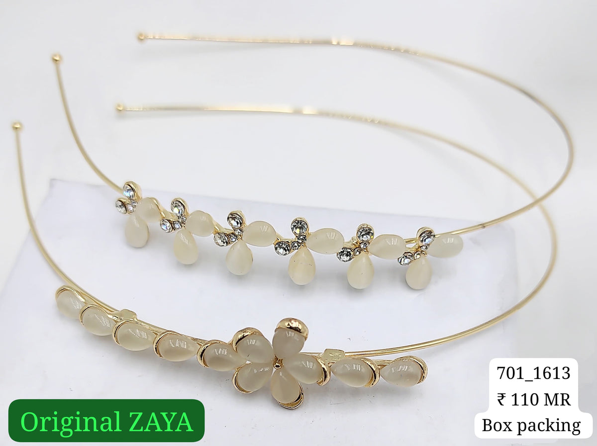 701-1613 ZAYA/SEOUL STYEL HAIR TIARA | 12-PCS BOX PACKING | DESIGN VARIANTS | (110/- RS PER PCS)