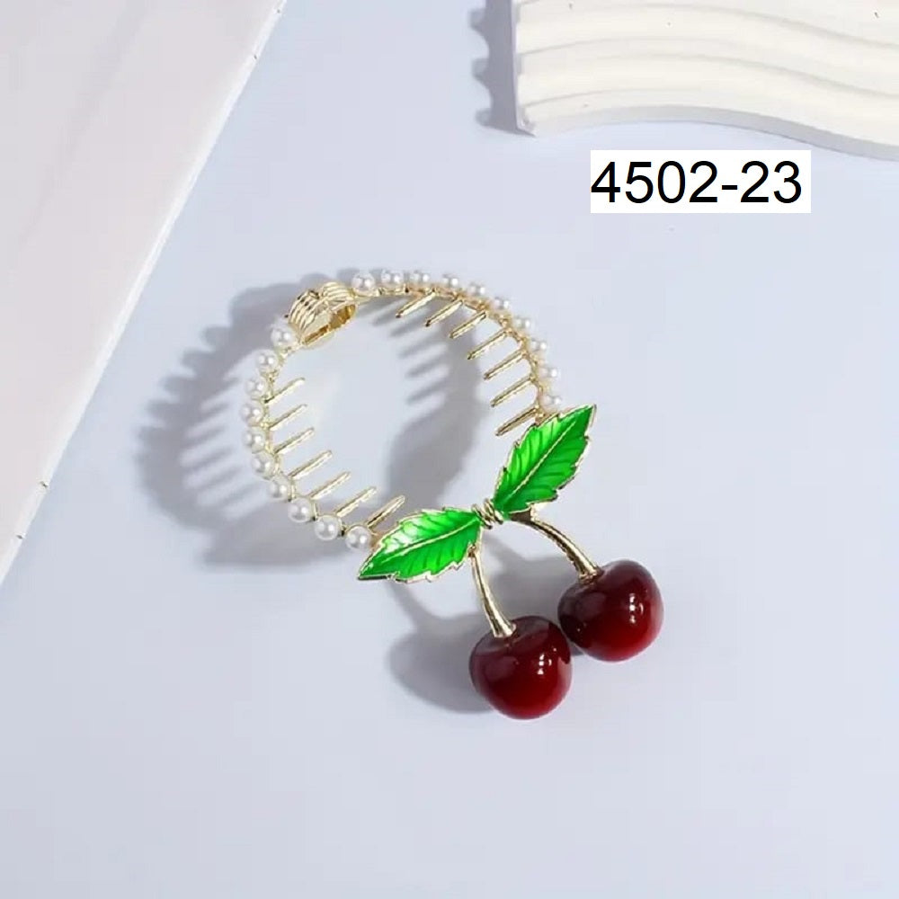 Impression Pack of 12 Pcs (  Cute Pearls  Fruit  Cherry Pearl Diamond) Hair Clip