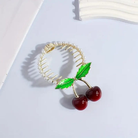 Impression Pack of 12 Pcs (  Cute Pearls  Fruit  Cherry Pearl Diamond) Hair Clip
