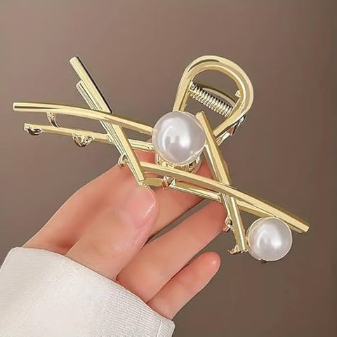 impression Pack of 12 Pcs ( K – Style Pearl Diamond) Hair Clutchers   Metal Hair  Claw Clutchers    Hair Clip High  Quality / Clip for Woman.