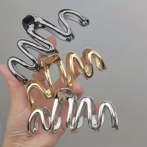 Impression Pack of 12 Pcs Metal  Clutcher  Silver, Golden, Dark Silver color  Hair Clutcher