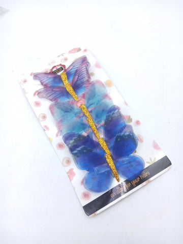 Hana Jewels  6 Pcs Small Multicolored Butterfly Hair Clips in one card ,12cards pkg and Total -72pcs in packing