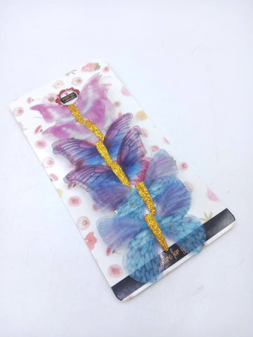 Hana Jewels  6 Pcs Small Multicolored Butterfly Hair Clips in one card ,12cards pkg and Total -72pcs in packing