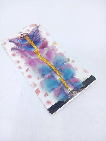 Hana Jewels  6 Pcs Small Multicolored Butterfly Hair Clips in one card ,12cards pkg and Total -72pcs in packing