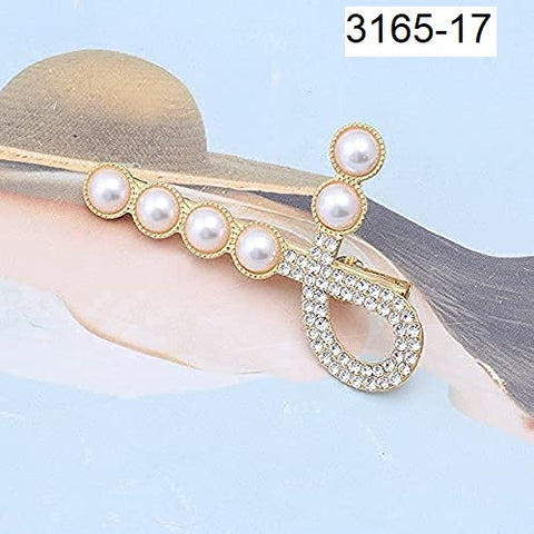 Hana Jewels latest Style colorful 12 Pcs White color and Rose Polish Hair Clip  Set