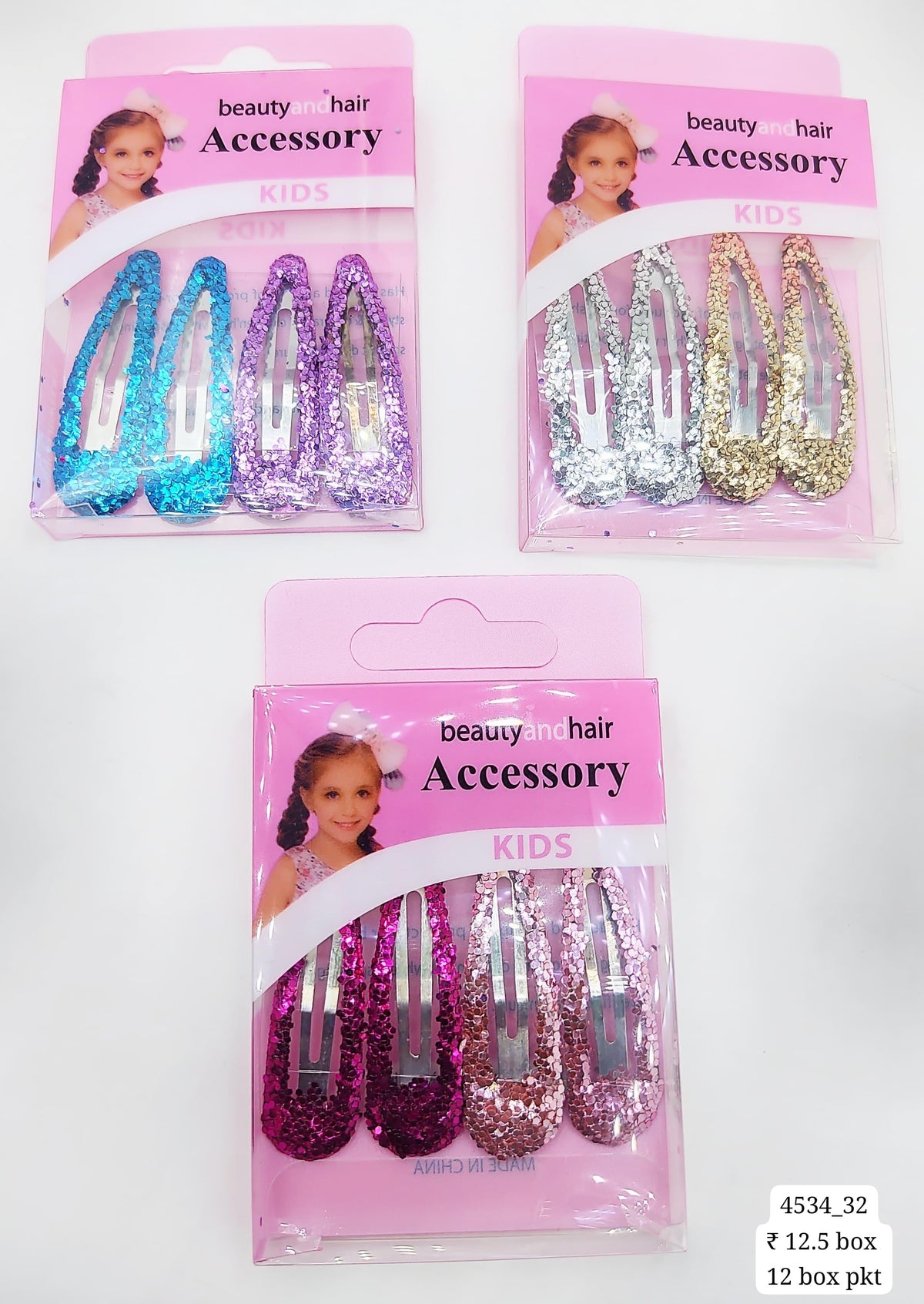 Kids Tic Tac Hair Clip Mix Color (12 Box Packet)