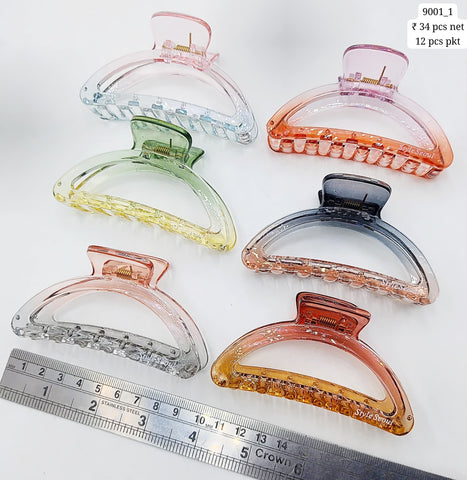 Plastic Hair Clutcher Claw Clip- For Woman & Girl (12 Piece Packet)