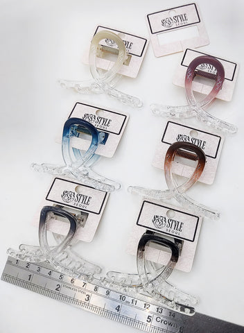 Plastic Hair Clutcher Claw Clip- For Woman & Girl (12 Piece Packet)