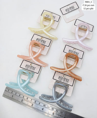 Plastic Hair Clutcher Claw Clip- For Woman & Girl (12 Piece Packet)